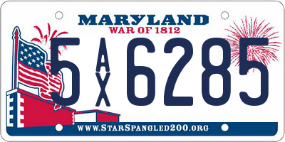 MD license plate 5AX6285