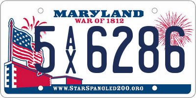 MD license plate 5AX6286