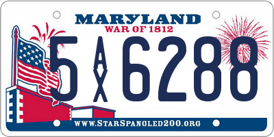 MD license plate 5AX6288