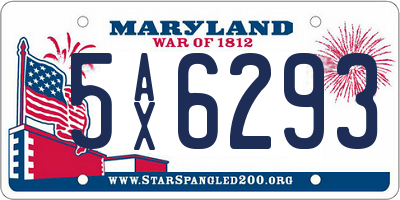 MD license plate 5AX6293