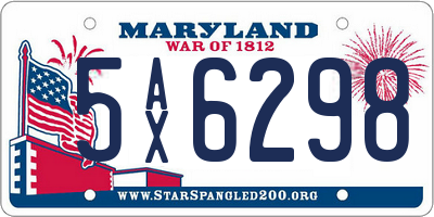 MD license plate 5AX6298