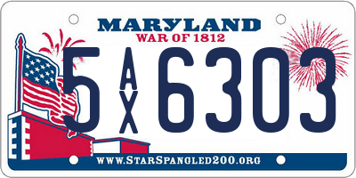 MD license plate 5AX6303