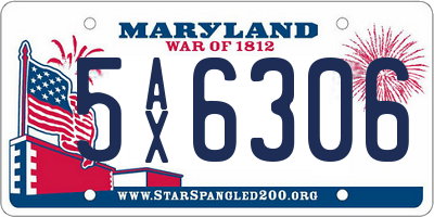 MD license plate 5AX6306