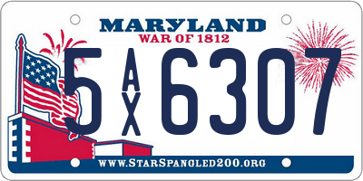 MD license plate 5AX6307