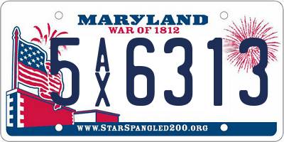 MD license plate 5AX6313