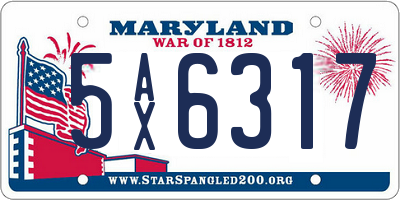 MD license plate 5AX6317
