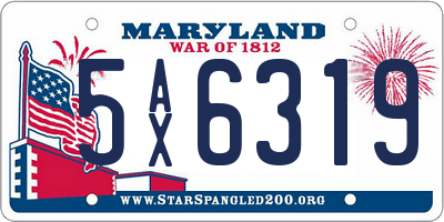 MD license plate 5AX6319