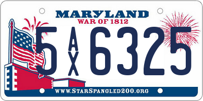 MD license plate 5AX6325