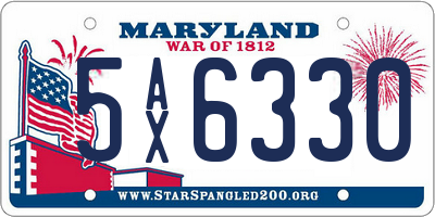 MD license plate 5AX6330