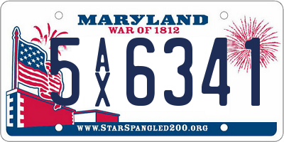 MD license plate 5AX6341