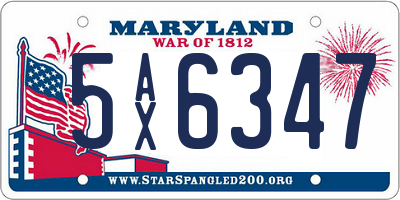 MD license plate 5AX6347