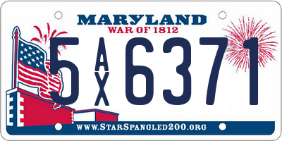 MD license plate 5AX6371