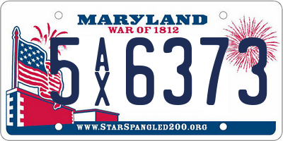 MD license plate 5AX6373