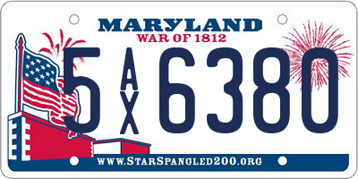 MD license plate 5AX6380