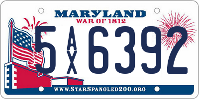 MD license plate 5AX6392