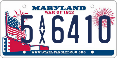 MD license plate 5AX6410