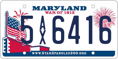 MD license plate 5AX6416