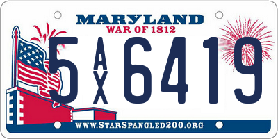 MD license plate 5AX6419
