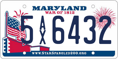 MD license plate 5AX6432