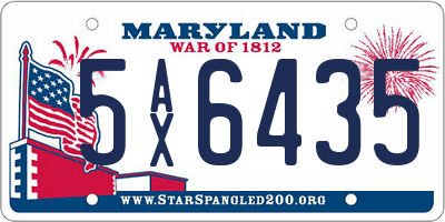 MD license plate 5AX6435