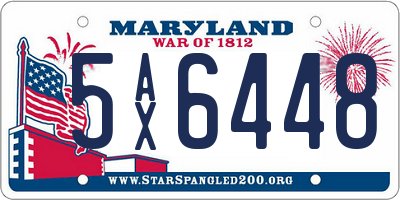 MD license plate 5AX6448