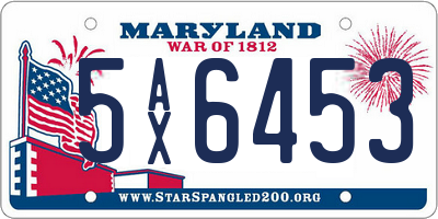 MD license plate 5AX6453