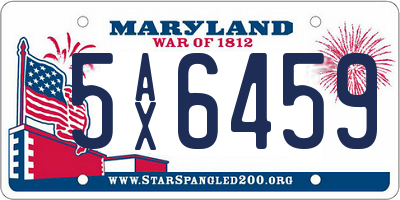 MD license plate 5AX6459