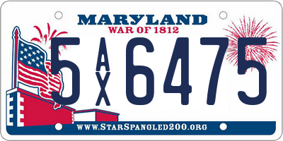 MD license plate 5AX6475