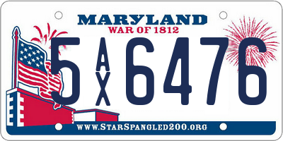 MD license plate 5AX6476