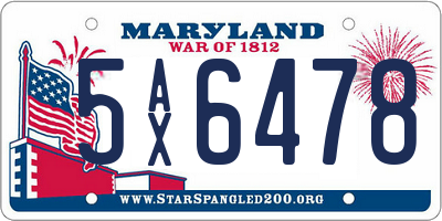 MD license plate 5AX6478