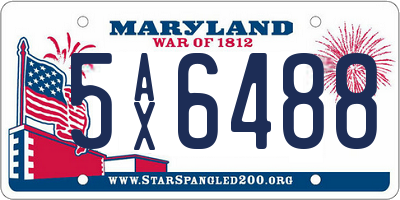 MD license plate 5AX6488