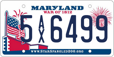 MD license plate 5AX6499