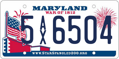 MD license plate 5AX6504