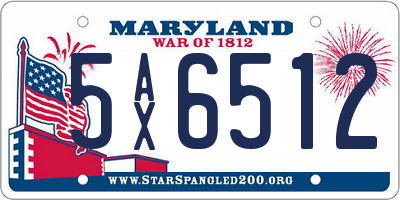 MD license plate 5AX6512