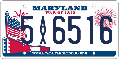 MD license plate 5AX6516