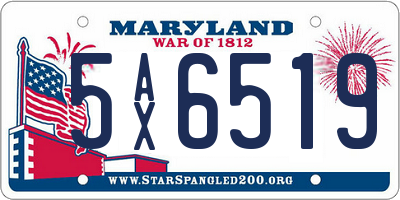 MD license plate 5AX6519