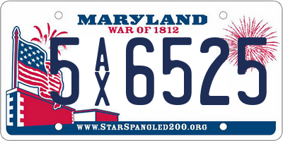 MD license plate 5AX6525