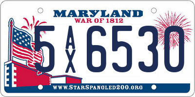 MD license plate 5AX6530