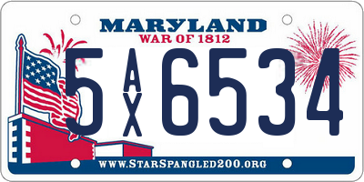 MD license plate 5AX6534