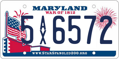 MD license plate 5AX6572