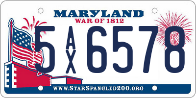 MD license plate 5AX6578