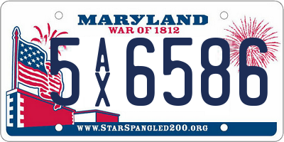 MD license plate 5AX6586