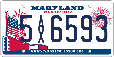 MD license plate 5AX6593