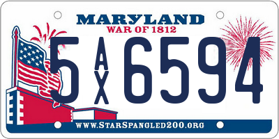 MD license plate 5AX6594