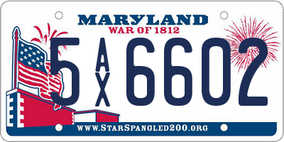 MD license plate 5AX6602