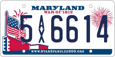 MD license plate 5AX6614
