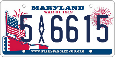 MD license plate 5AX6615