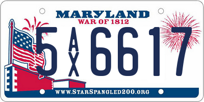 MD license plate 5AX6617