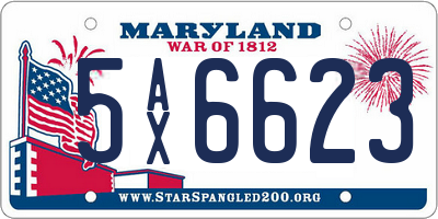MD license plate 5AX6623