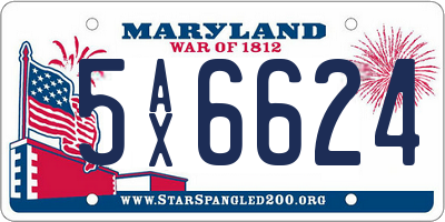 MD license plate 5AX6624